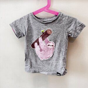 Whistle & Flute Sloth Short Sleeve‎ T-shirt- Size 12-24 months